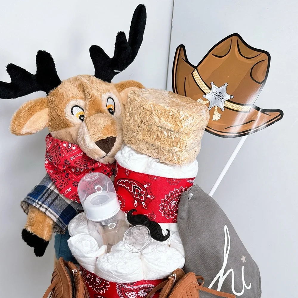 Cowboy Wild West Diaper Cake, Western Theme